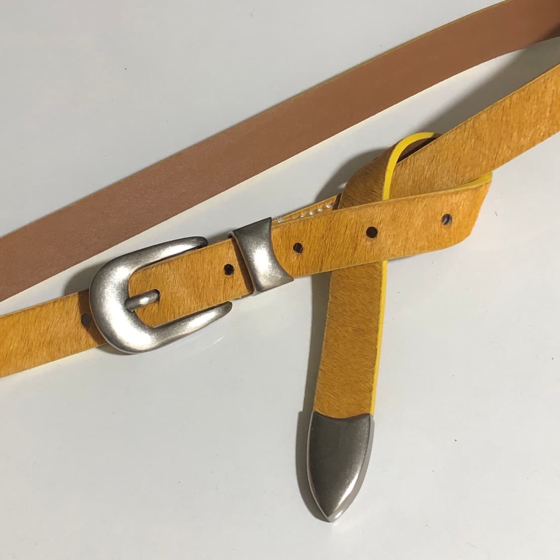 [리얼송치] 카우헤어 송치털 웨스턴 벨트🐂 상품이미지2