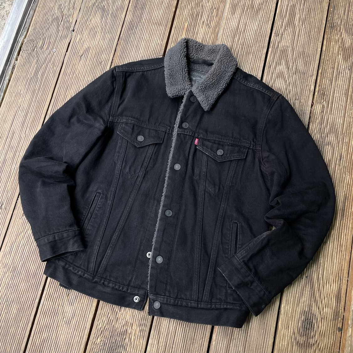 리바이스 흑청 데님 쉐르파자켓 M 상품이미지2