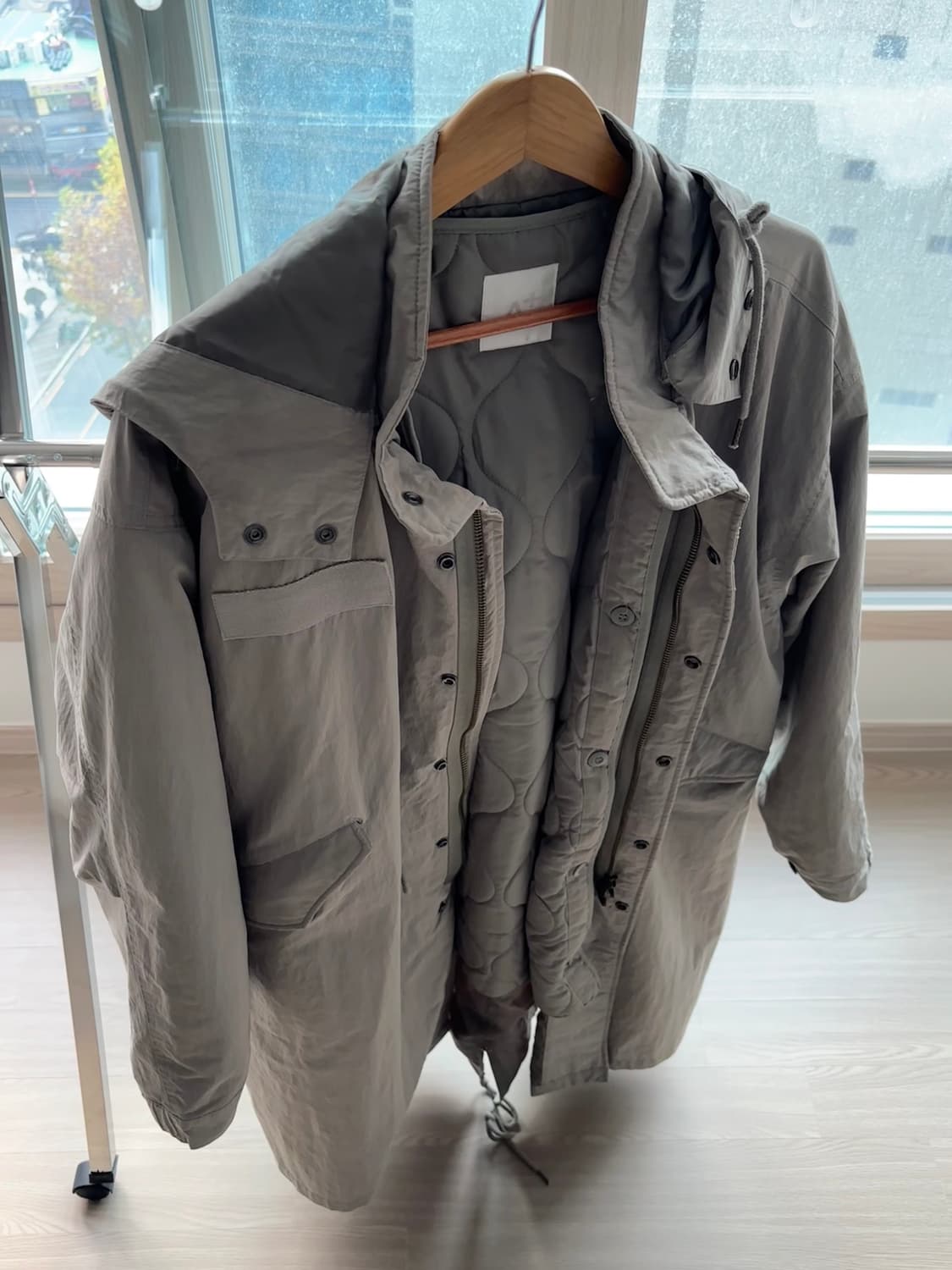 [로컬맨션] 오버사이즈 3way 사파리 후드 점퍼 (야상) 상품이미지5