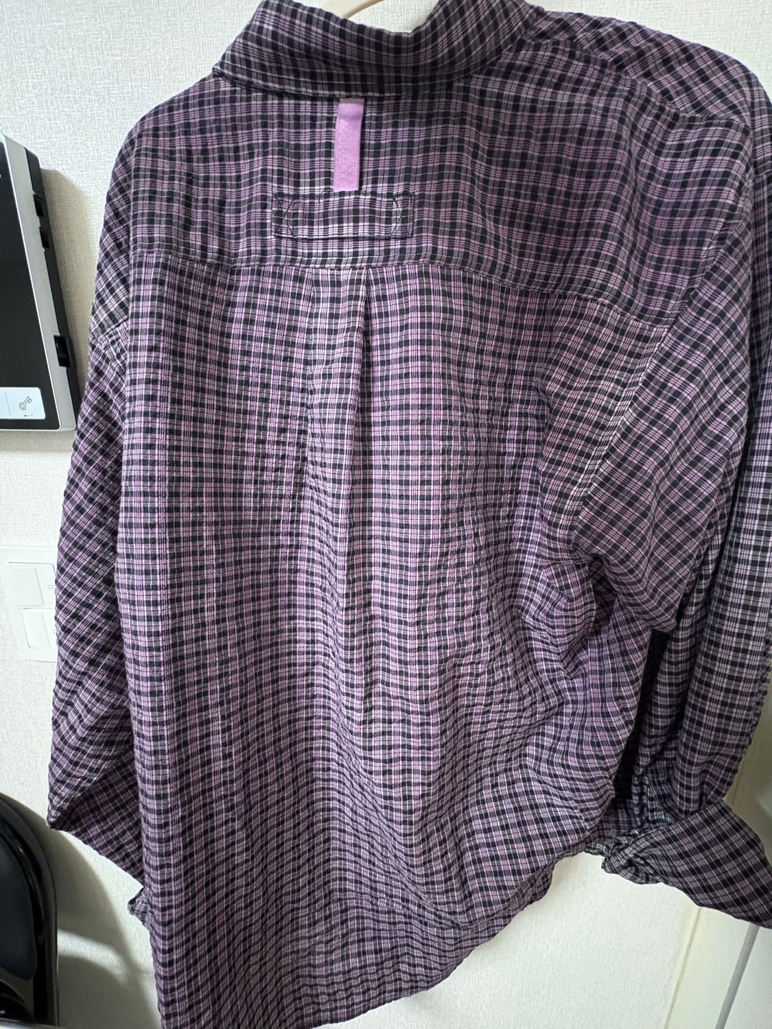 NOMANUAL OVERDYED CHECK SHIRT - PURPLE 상품이미지5