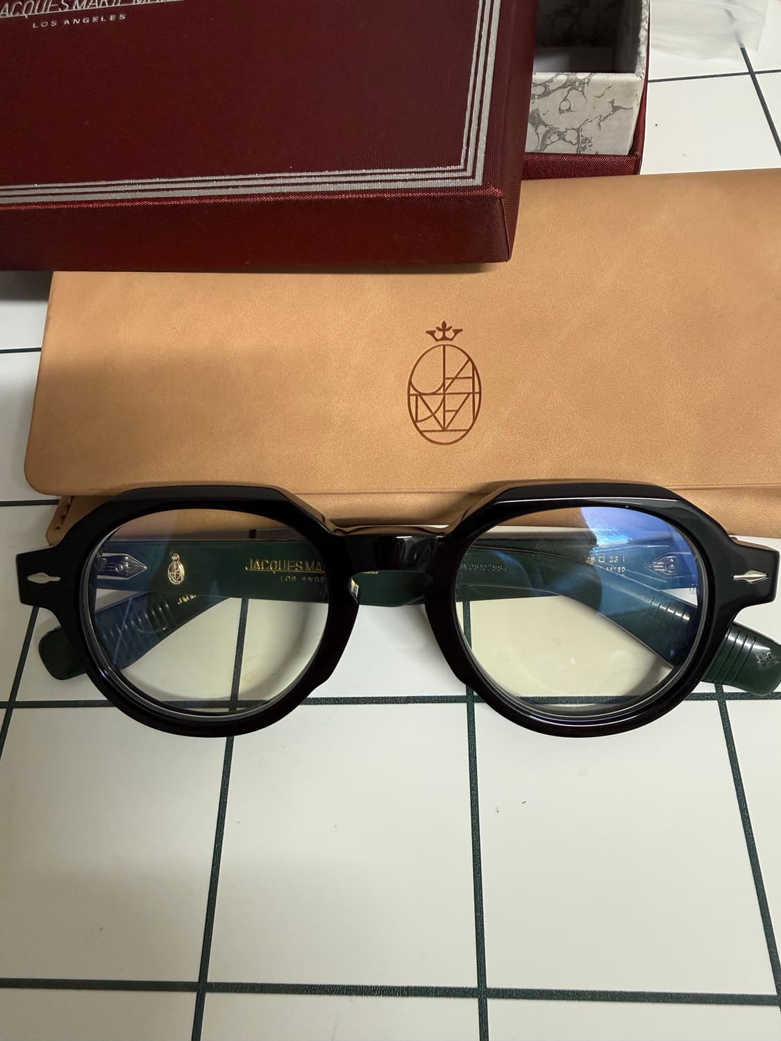 자크마리마지 폰티아니  블랙/그린 안경 46/23 상품이미지8