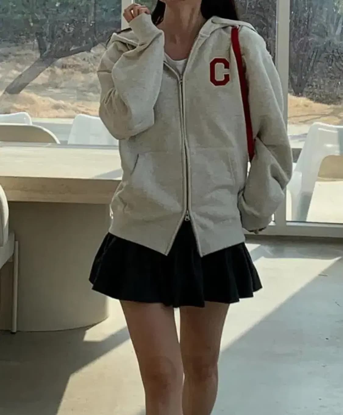 커버낫 C 로고 후드 집업 상품이미지2