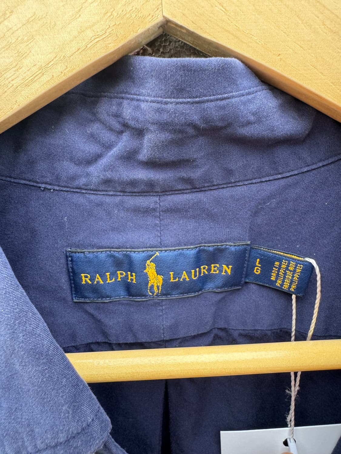 폴로 랄프로렌 빈티지 부드러운 코튼 셔츠 네이비 L 상품이미지4