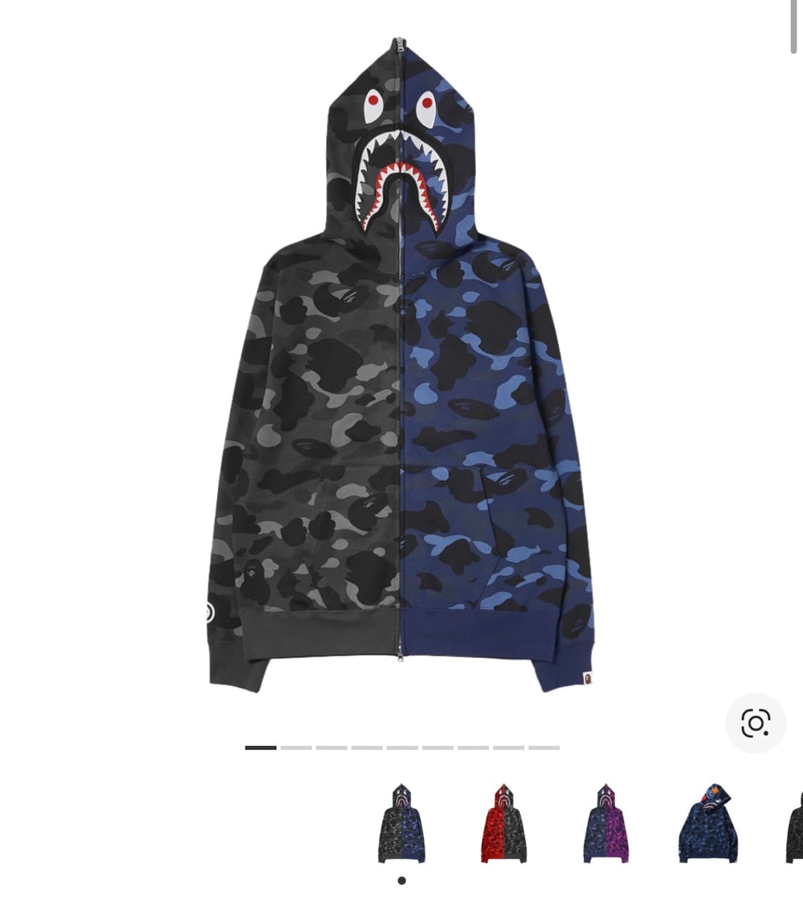 베이프 샤크 후드집업 블랙네이비 L사이즈 상품이미지1