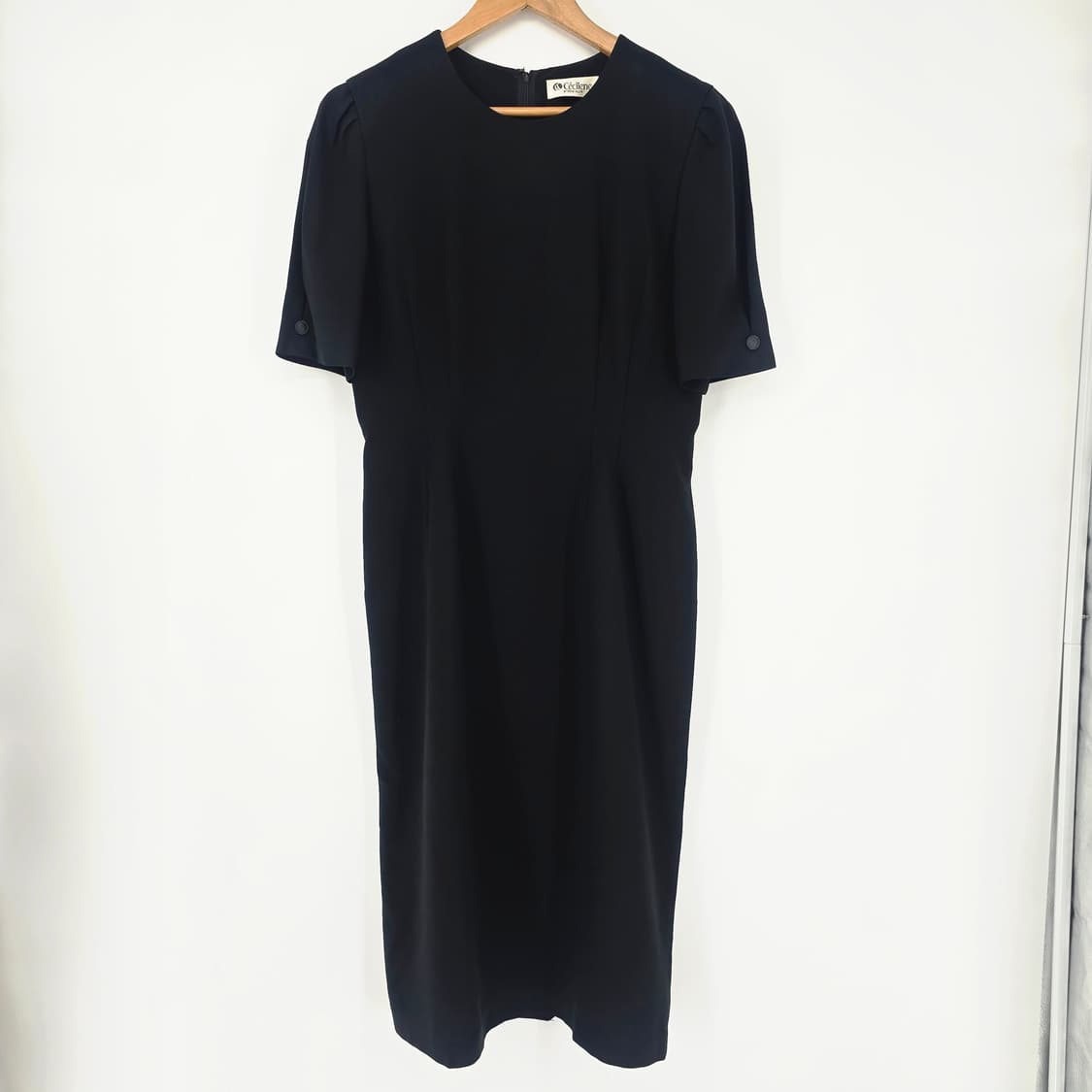 CECILENE 일본빈티지 블랙 반팔 하객록 원피스 상품이미지1