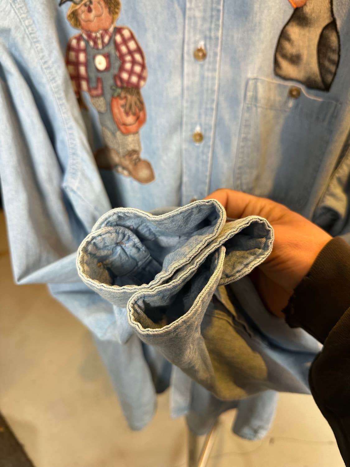 데님 에스닉 자수 셔츠 상품이미지5