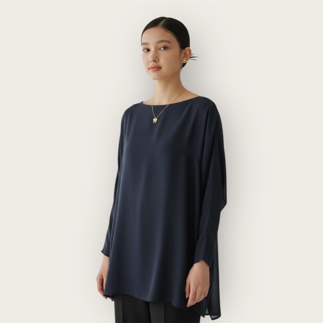 42/ 요지야마모토 실크 슬리브 긴팔 상품이미지1