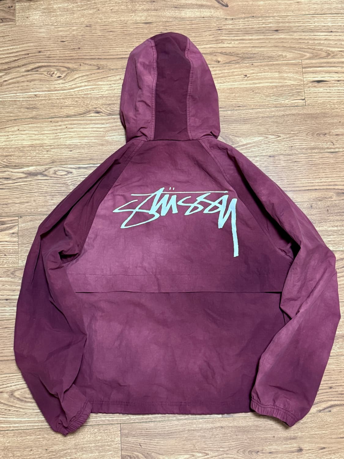 스투시 웨이브 다이 비치 쉘 자켓 마룬 M size 상품이미지2