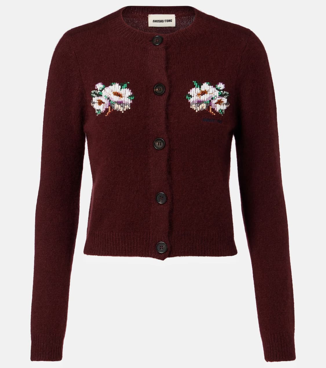 [6,8]슈슈통 25fw 캐시미어 자수 비즈 가디건/버건디 상품이미지7