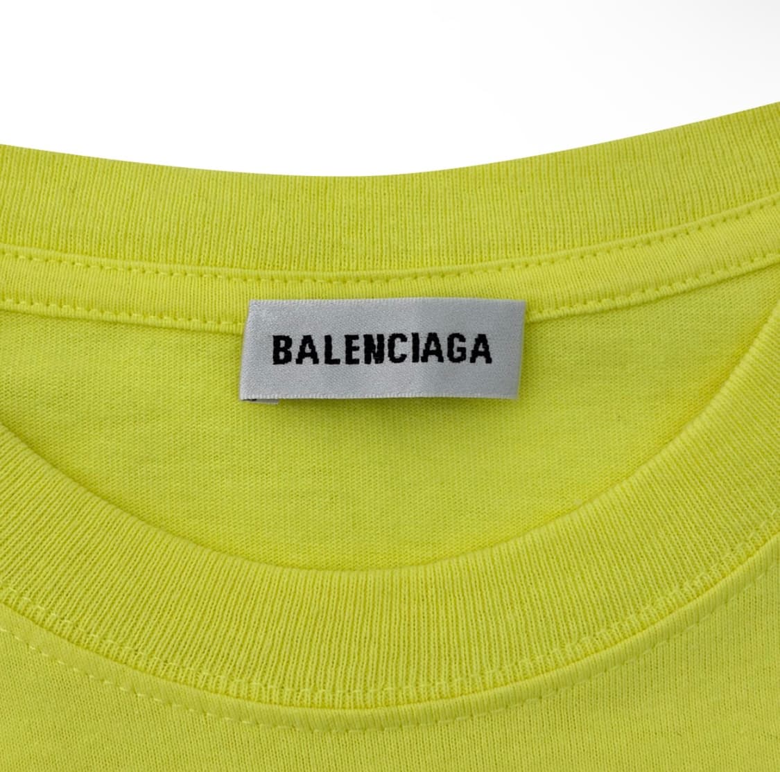 [XS] 발렌시아가 여성 자수 로고 백로고 반팔 티셔츠 형광 옐로우 상품이미지7