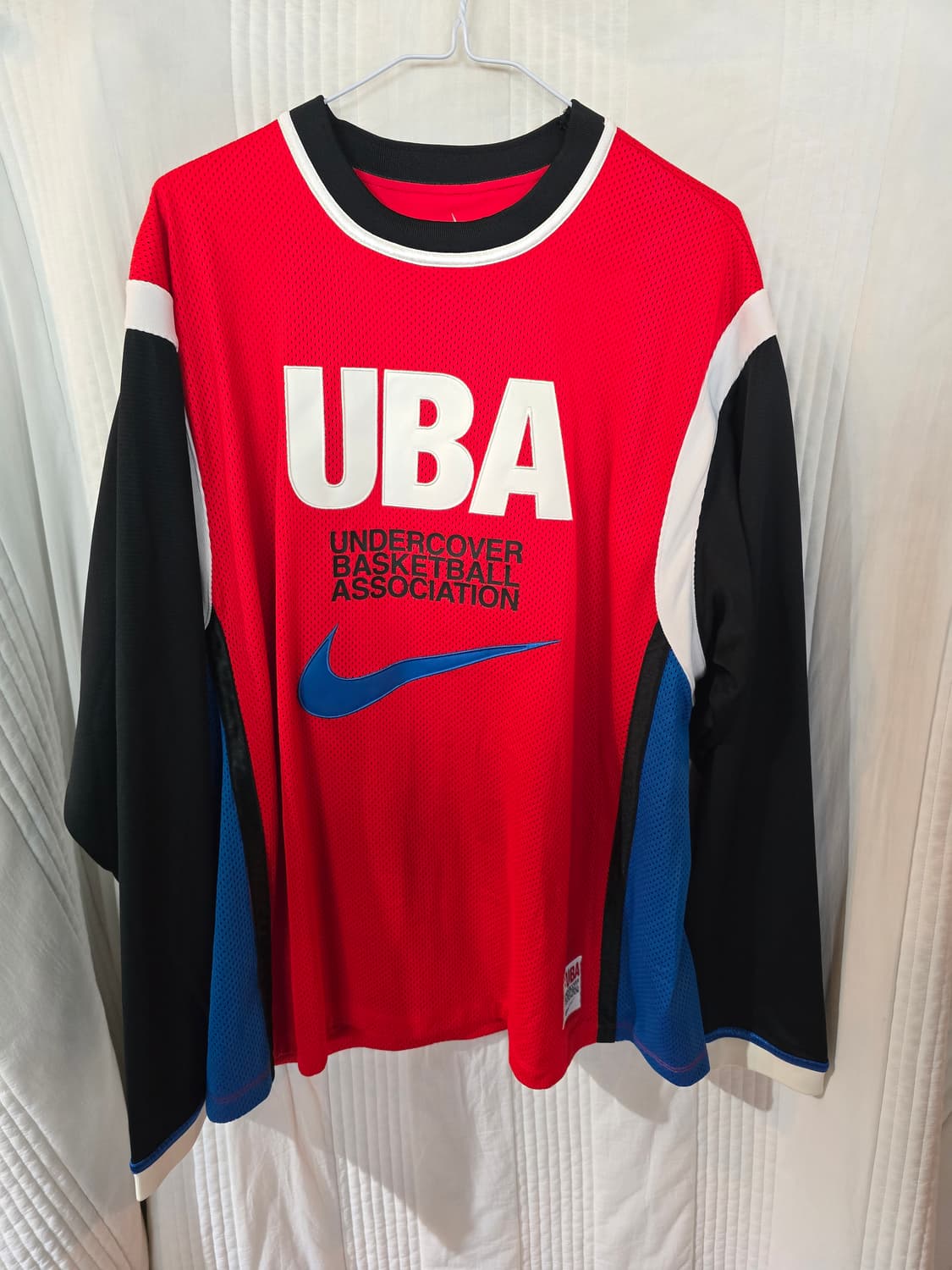 나이키 언더커버 롱슬리브 슈팅 탑 레드 블랙 상품이미지2