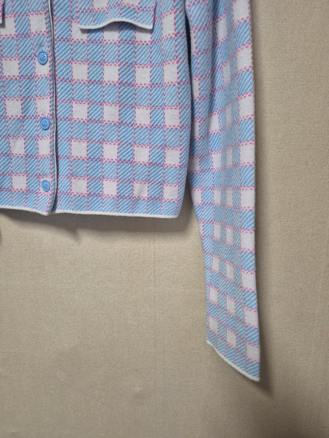 잇미샤 체크패턴 숏 가디건(자켓) 상품이미지3