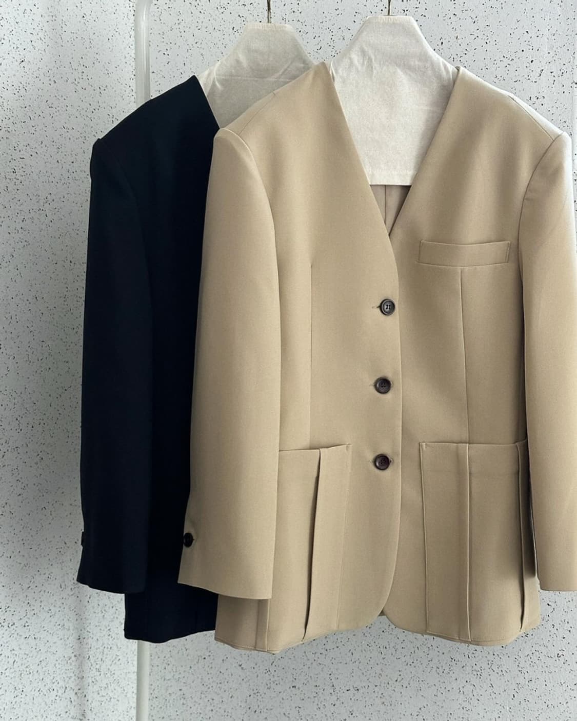 노카라 베이지 블레이저 자켓 상품이미지4