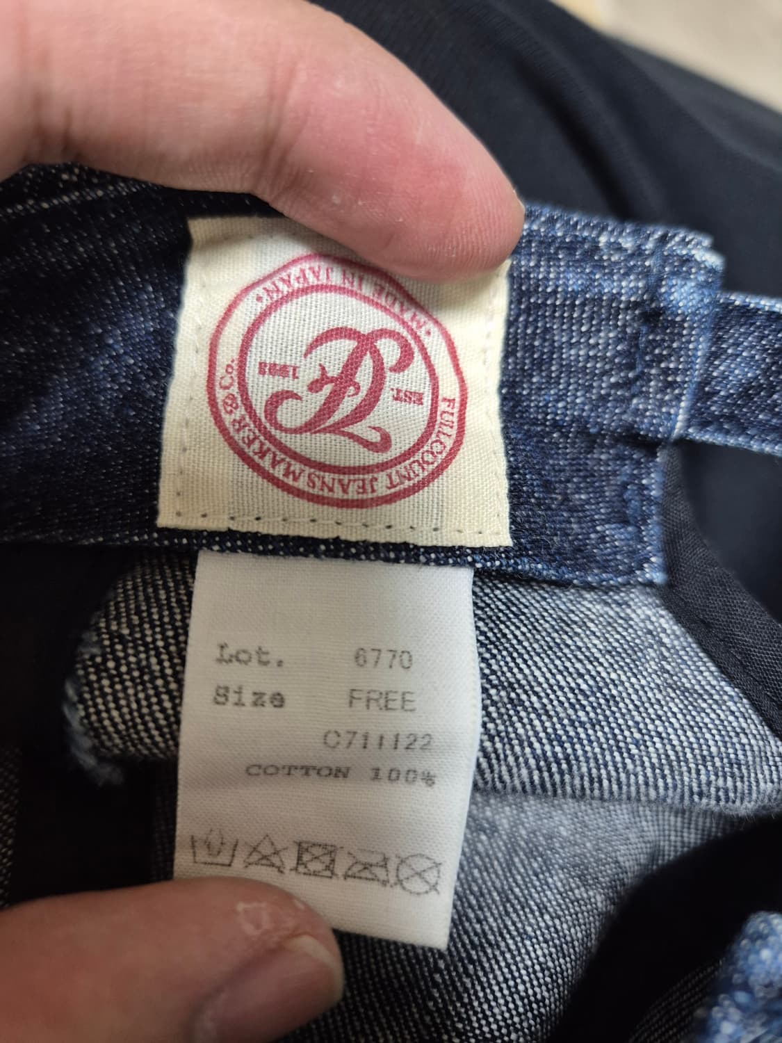 풀카운트 데님 볼캡 레드라운드 로고 (사용감 존재) 상품이미지5