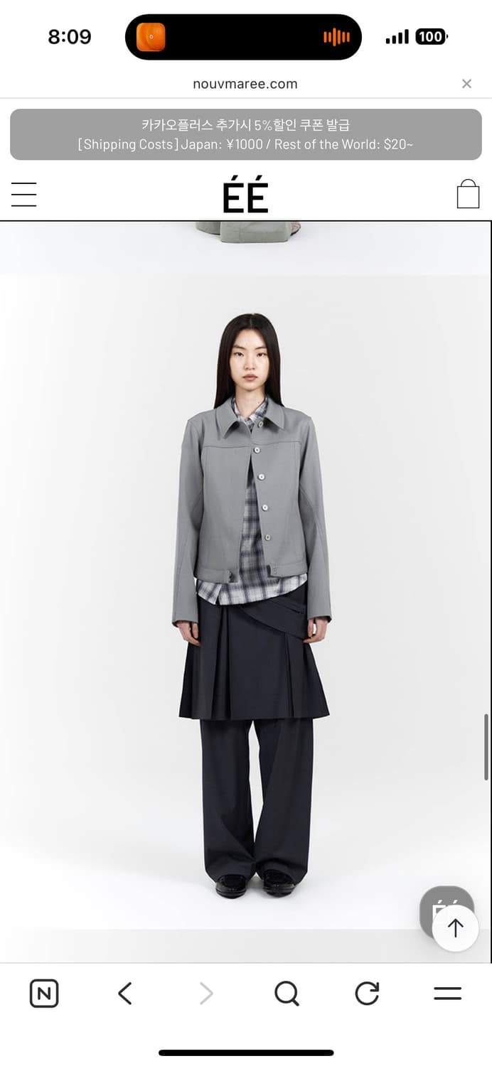 EE SPANDEX JACKET GREY 새상품 상품이미지3