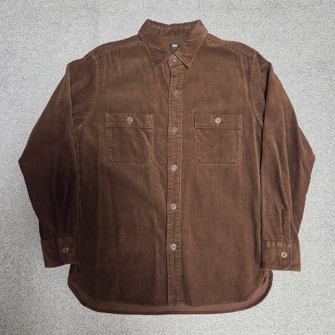 Uniqlo 유니클로 코듀로이 브라운셔츠 L(100) 상품이미지1