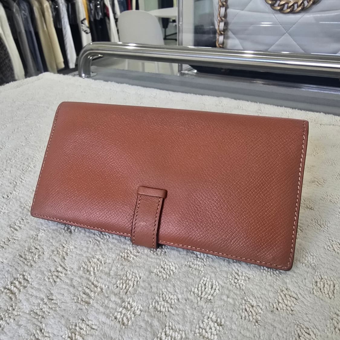 [중고/정품] 에르메스 베안 앱송 골드 하드웨어 장지갑 상품이미지4
