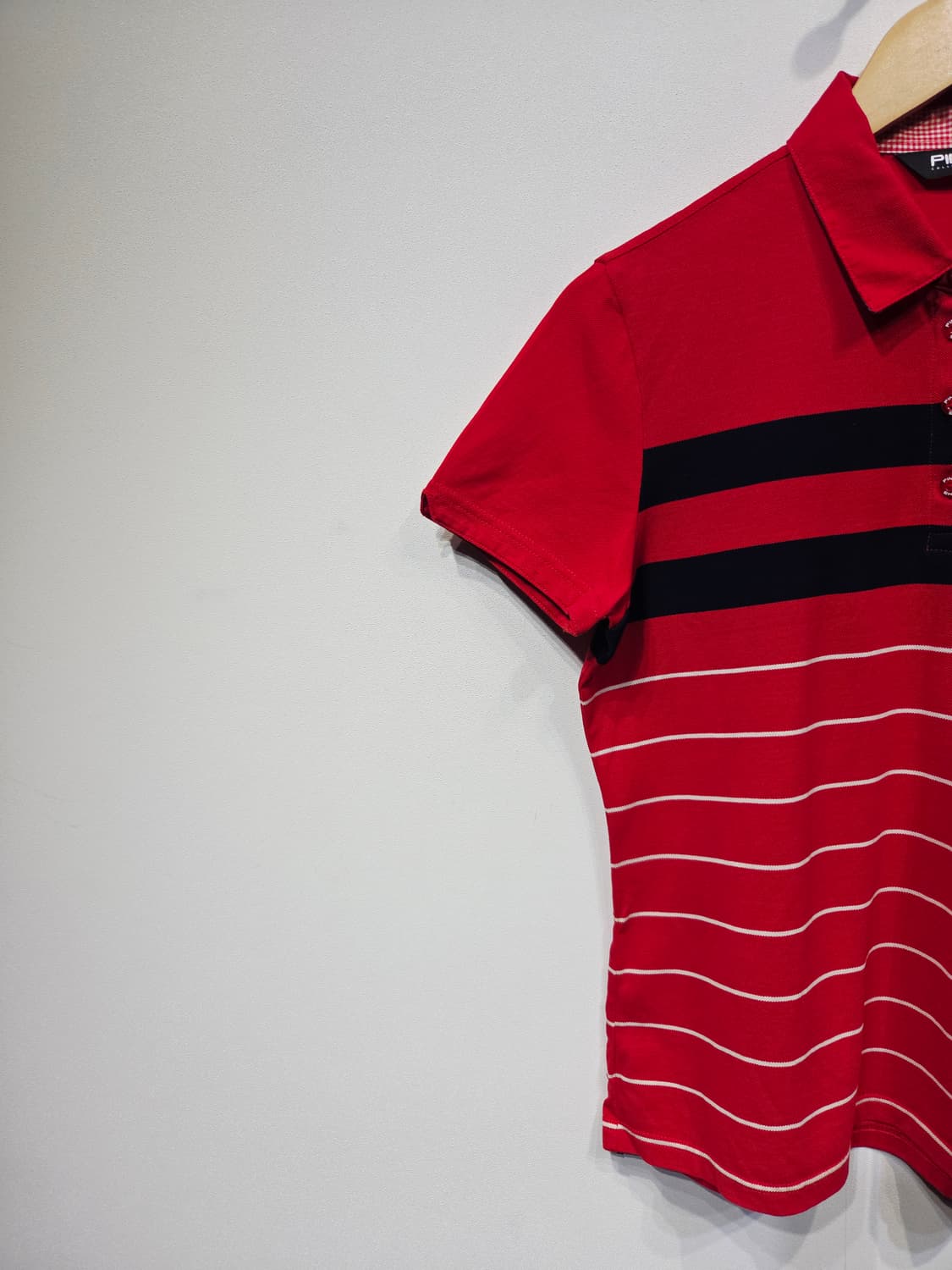 핑(PING) 컬렉션 레드 스트라이프 반팔 카라티 상품이미지4