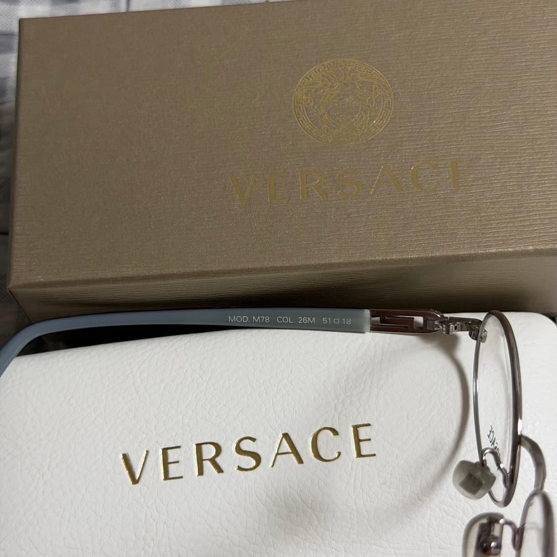 (OS) Versace 베르사체 아이스아웃 라운드 안경 은장 상품이미지9