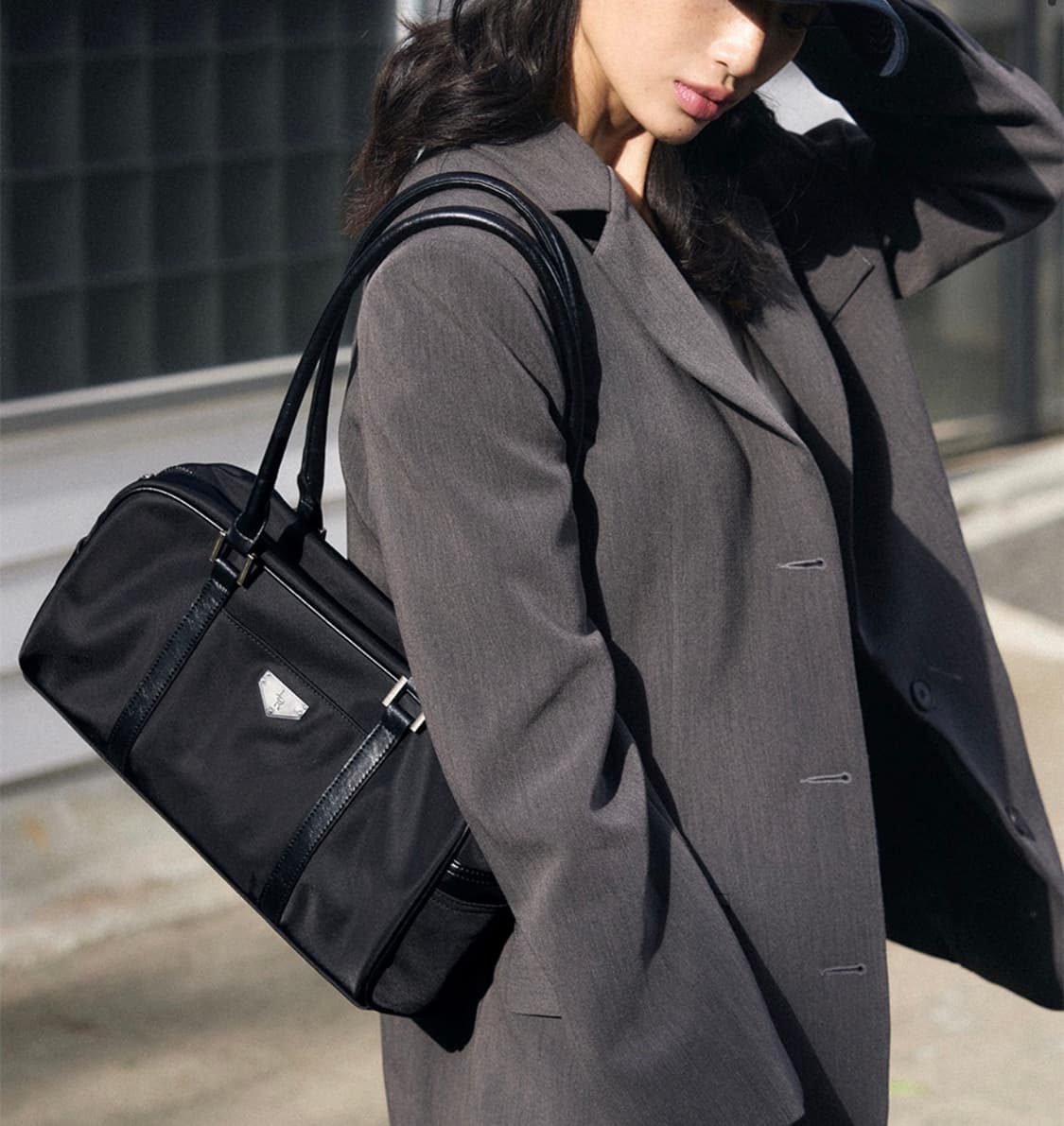 레더리 보스턴 나일론 숄더백 나일론블랙 상품이미지2