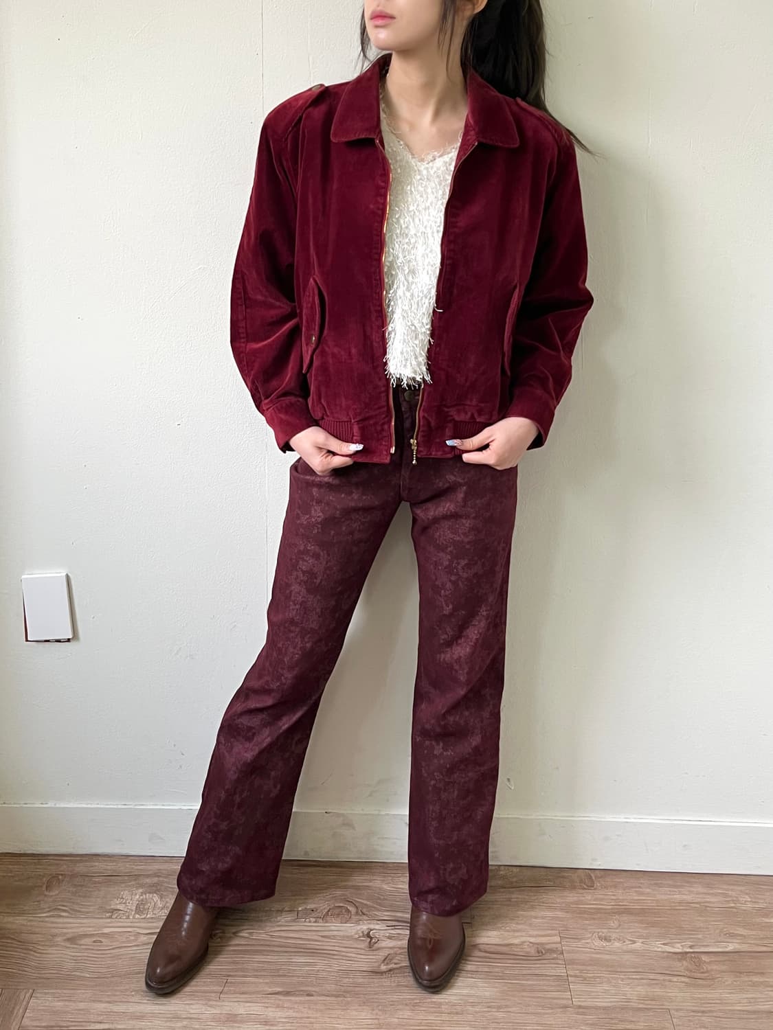 CHARGE 버건디 코듀로이 자켓 상품이미지6