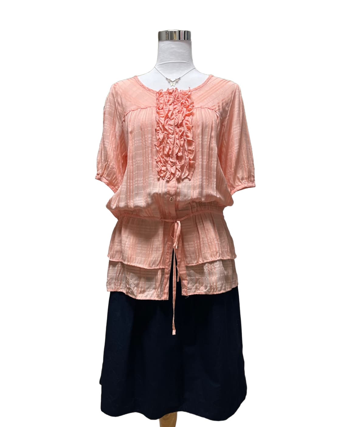 Pink check frill top 상품이미지7