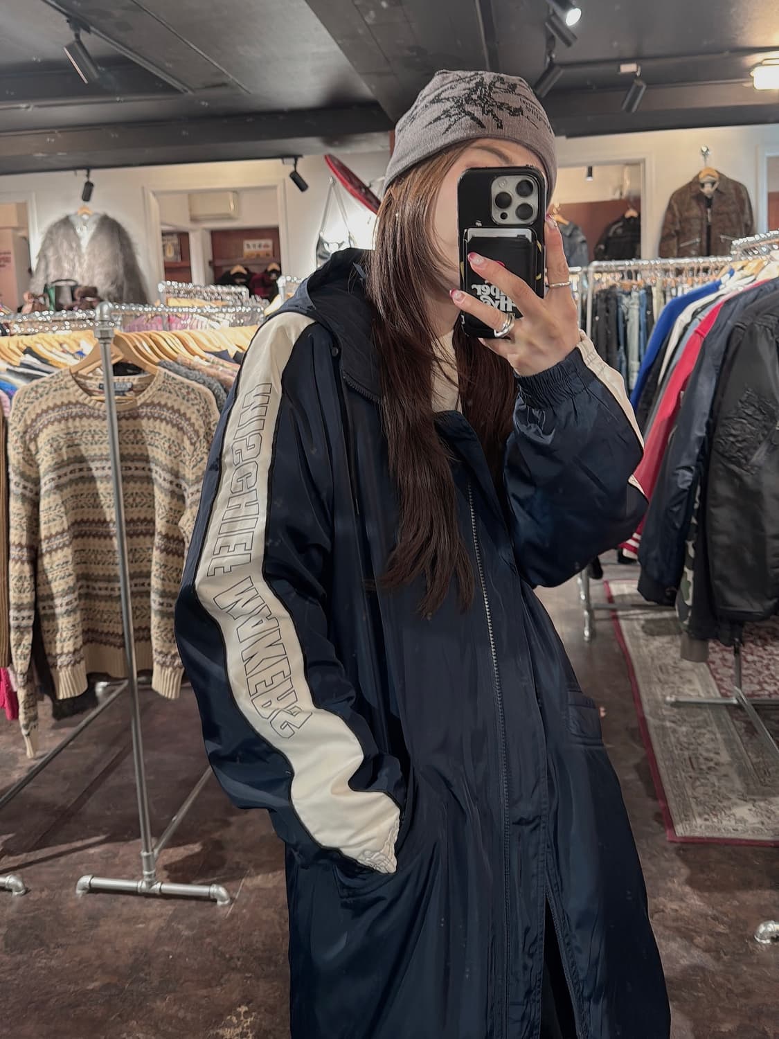 미스치프 사이드 로고 올드스쿨 팀 후드 롱 파카 패딩 점퍼 F 상품이미지9