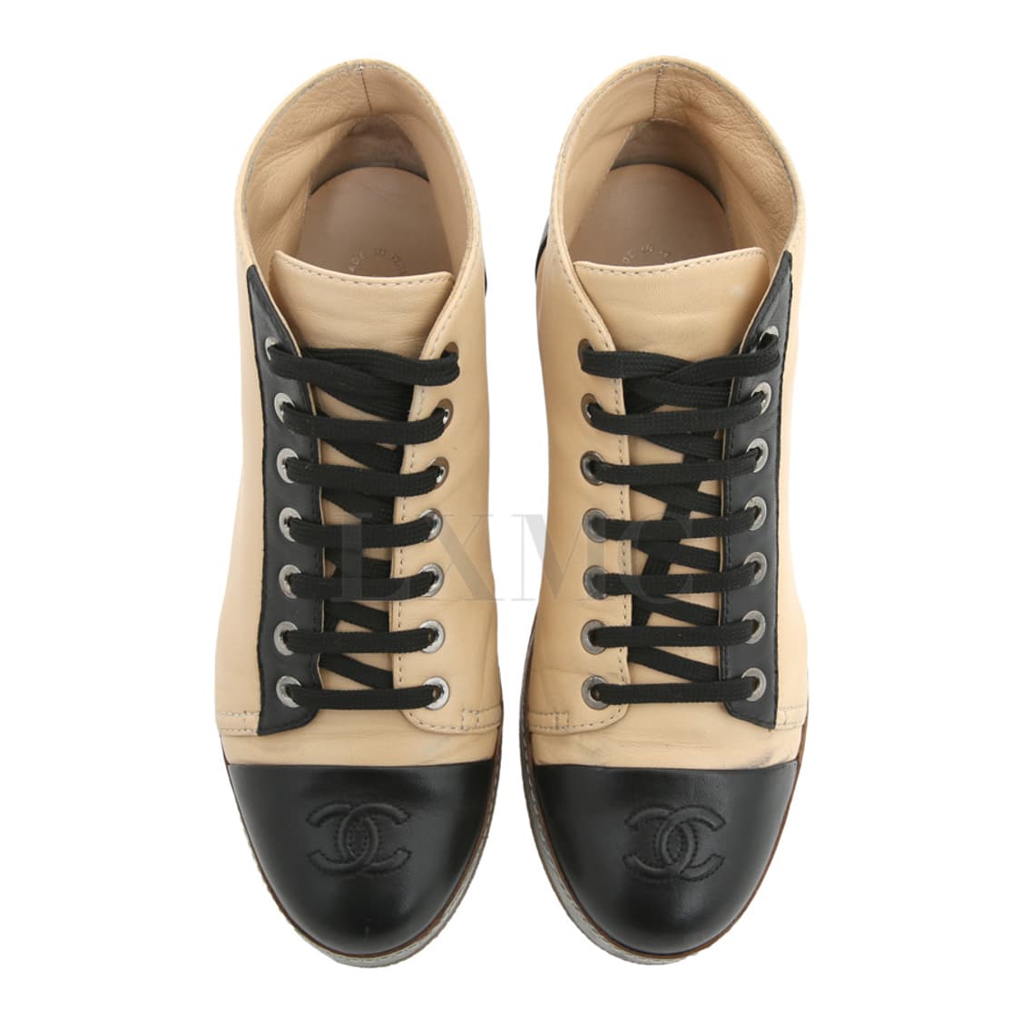 샤넬 블랙 베이지 슈즈 코코마크 깜봉 앵클부츠 G30362 상품이미지9