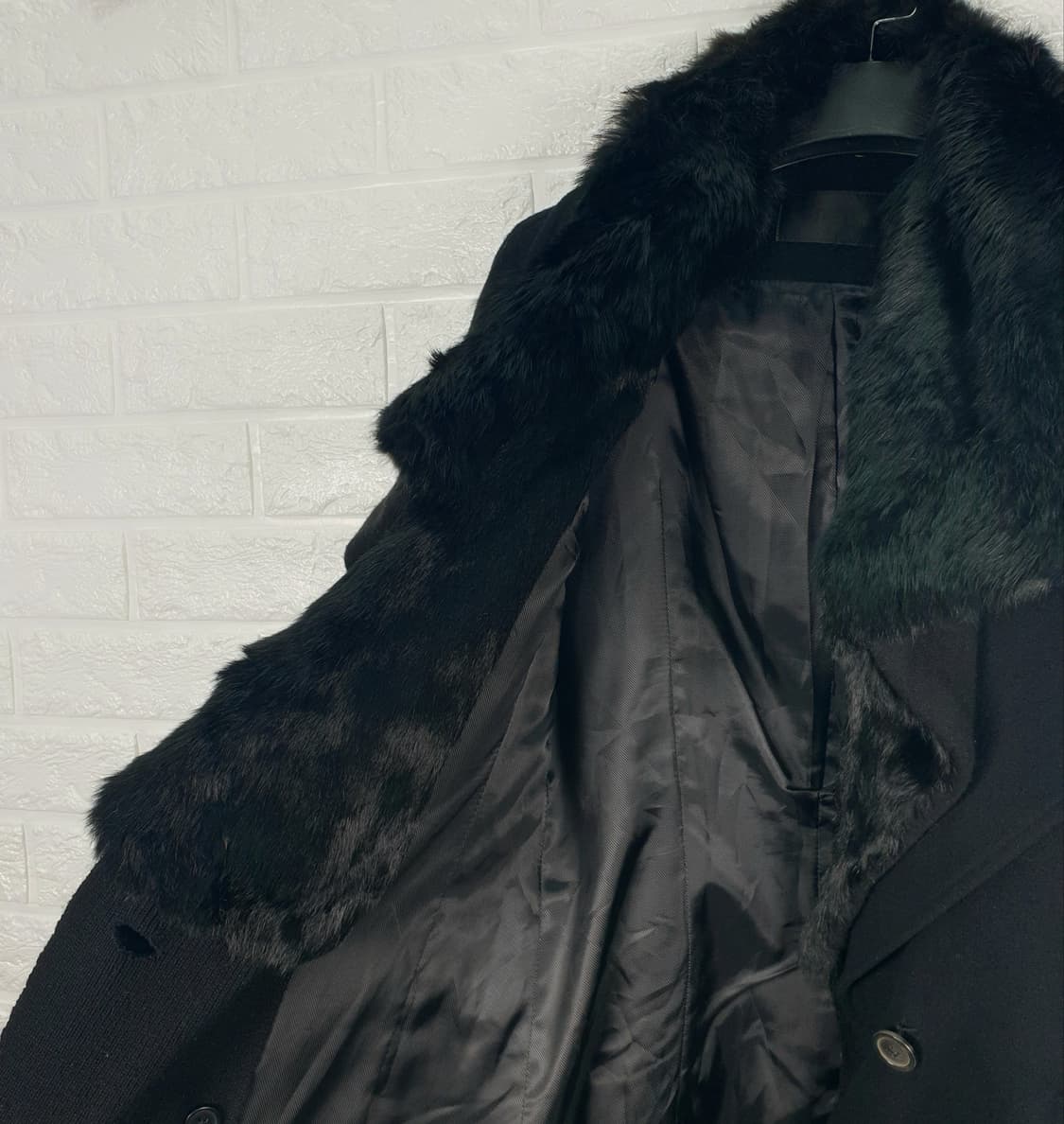 [55]시스템 양모 토끼털 코트 상품이미지4