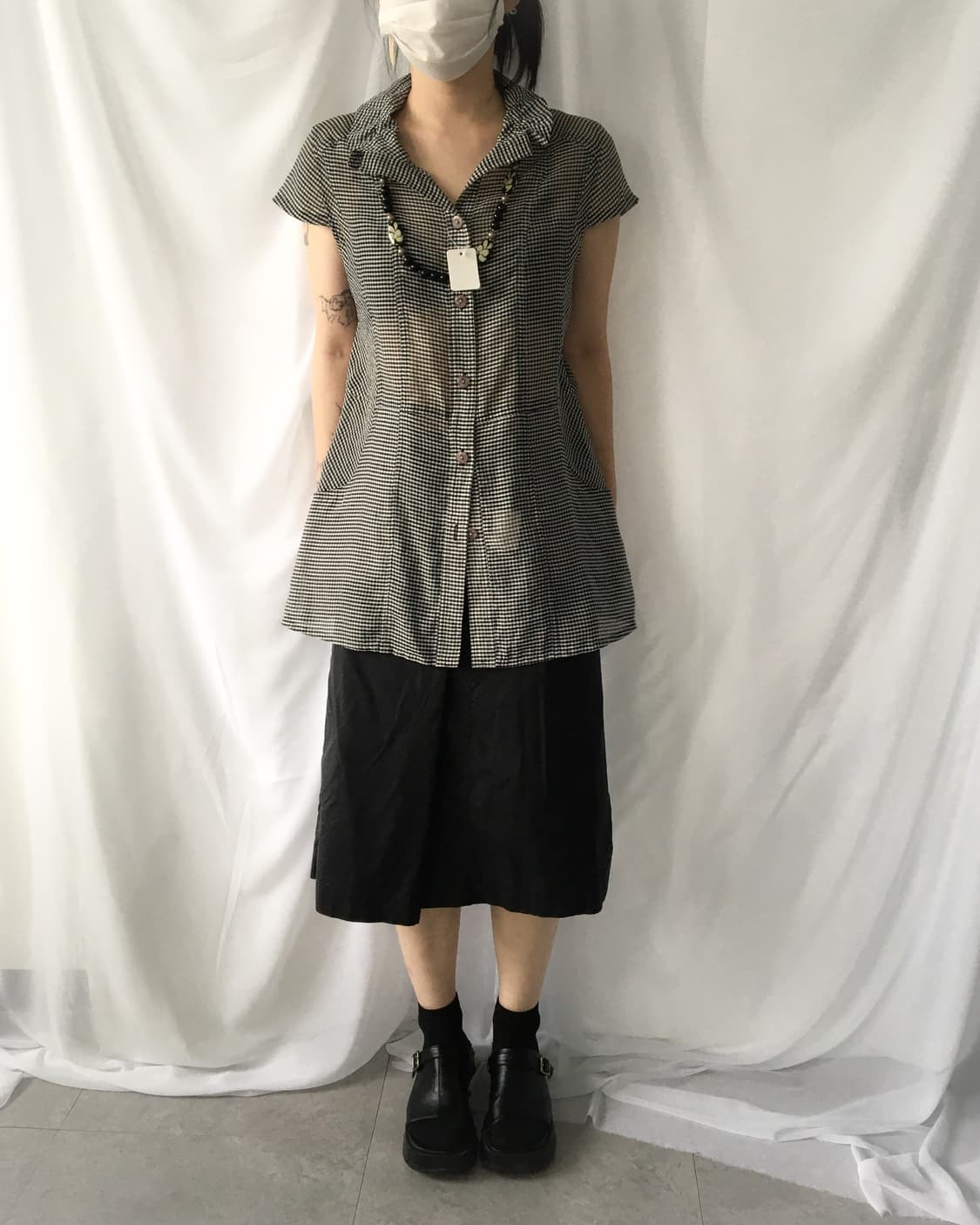 Check pattern blouse 상품이미지4