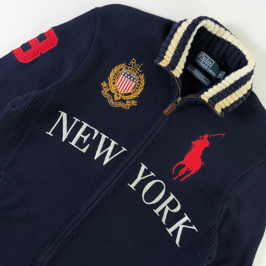Polo  폴로 랄프로렌 치프키프 뉴욕 빅포니 투웨이 니트집업 상품이미지3