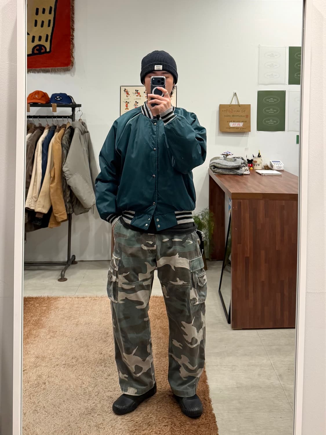 90s Athletic Works 스타디움 후드 바시티 자켓 (USA) 상품이미지2