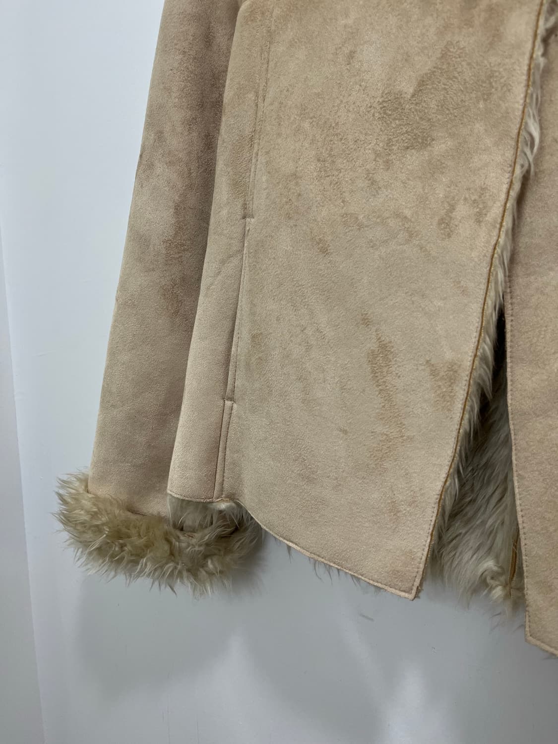 일본 빈티지 아이보리 퍼 무스탕 상품이미지4