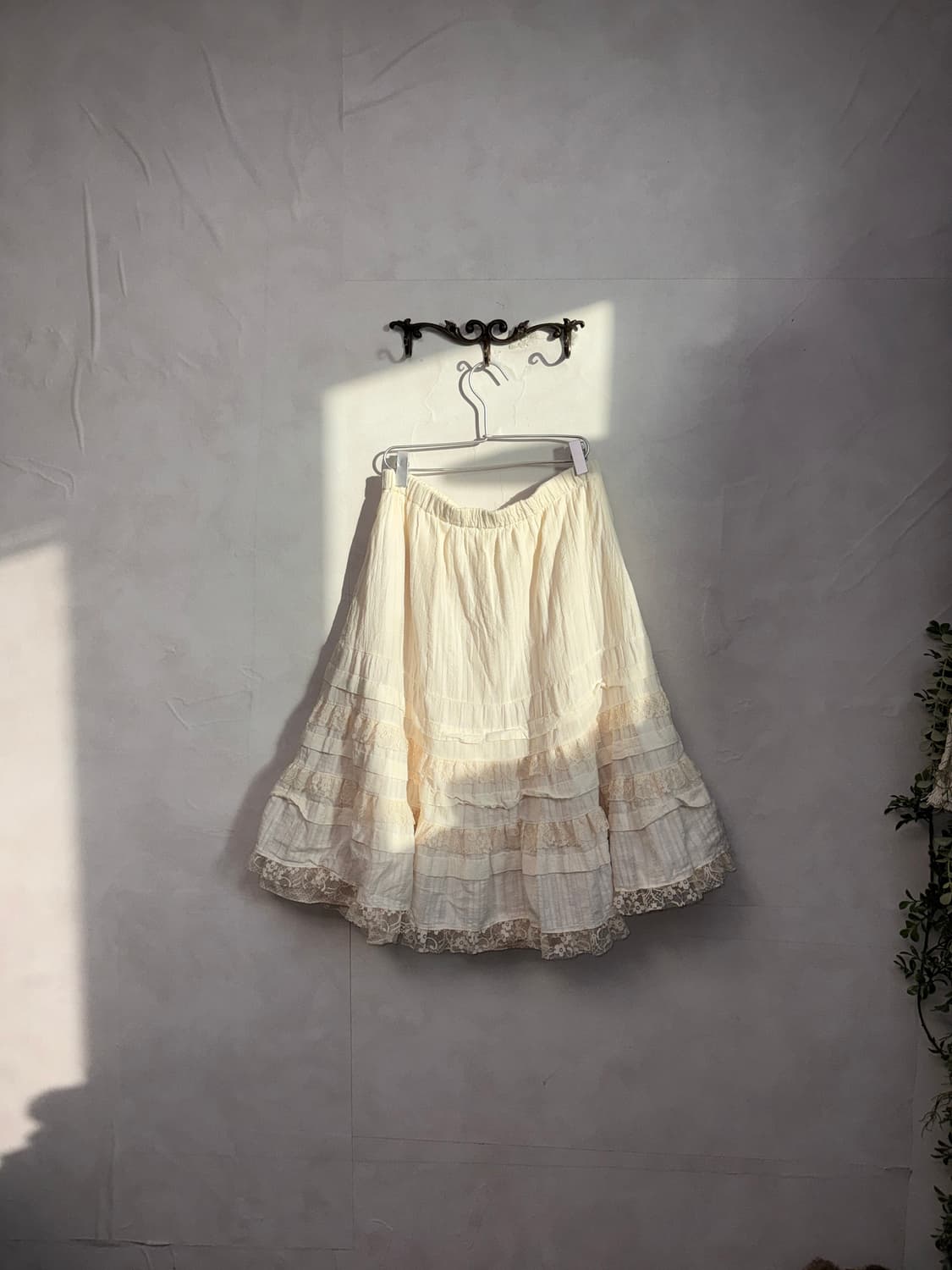Ivory bohemian floral lace layered skirt 상품이미지3