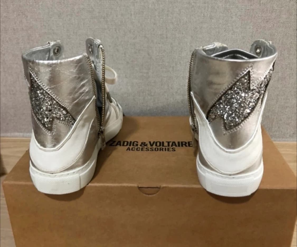 Zadig&Voltaire 쟈딕 앤 볼테르 실버 하이탑 스니커즈 36 상품이미지4