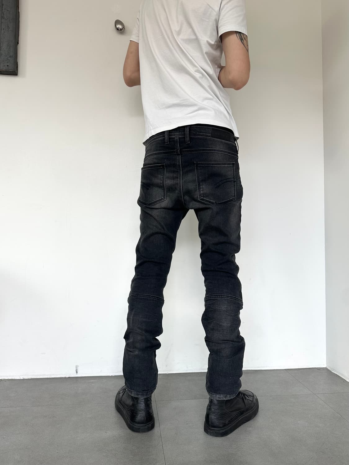 닐바렛 바이커 레더 패널 슬림진 상품이미지4