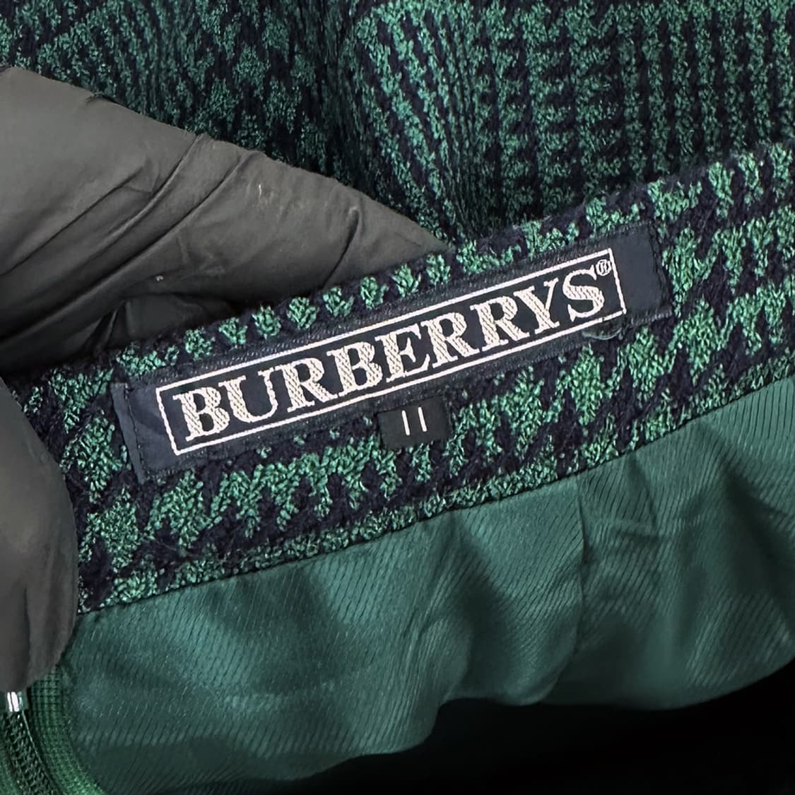 버버리 실크 울 하운드투스 체크 스커트 치마 여성 27in 상품이미지5