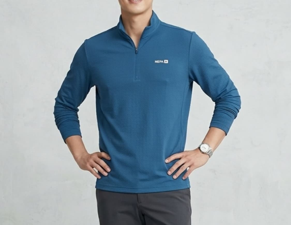 [95]네파 시어서커 반집업 티셔츠 상품이미지1