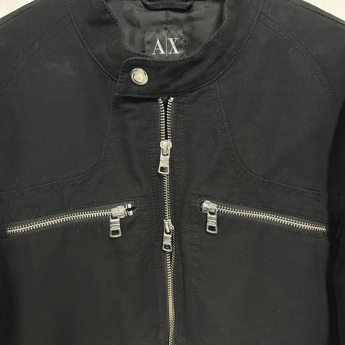 아르마니 익스체인지 코튼 싱글 라이더 자켓 블랙 상품이미지4