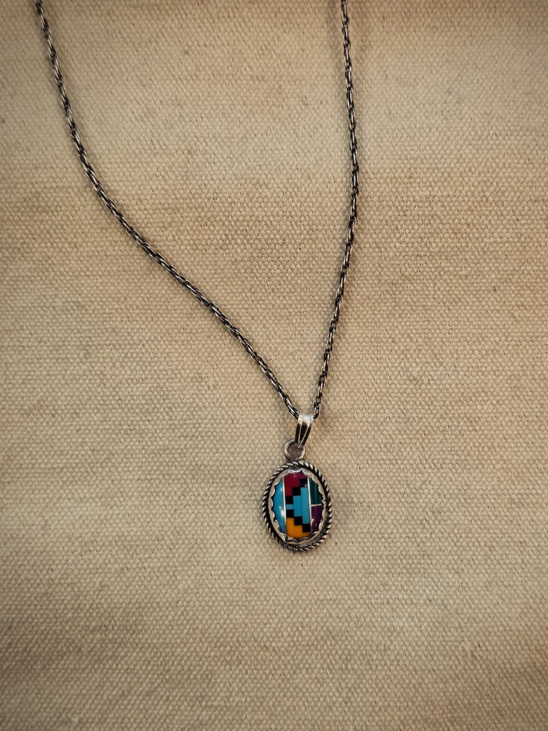 USASilver925 Navajo Inlay stone nacklace 상품이미지5