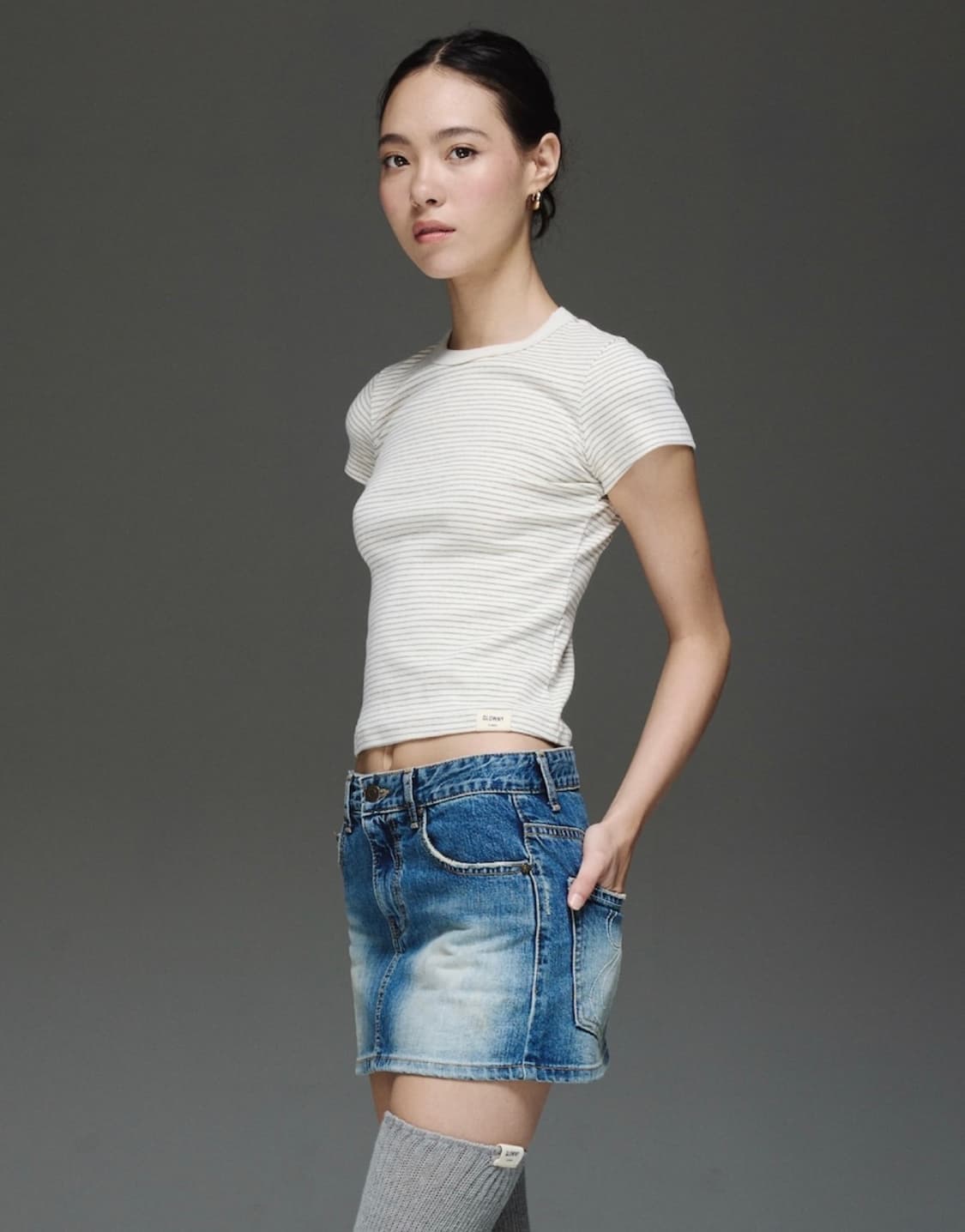 글로니 g crew neck tee stripe (M) 상품이미지1