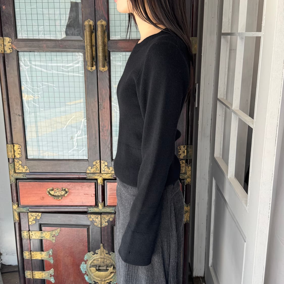 90s 꼼 데 가르송 로브 드 샹브르 크롭 니트 상품이미지2