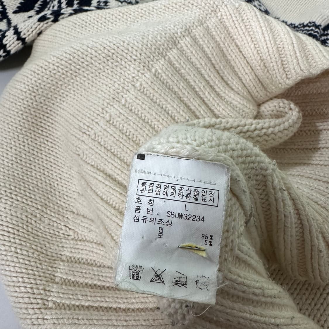 우먼M 폴로 랄프로렌 크림아이보리 자카드 노르딕니트 상품이미지6