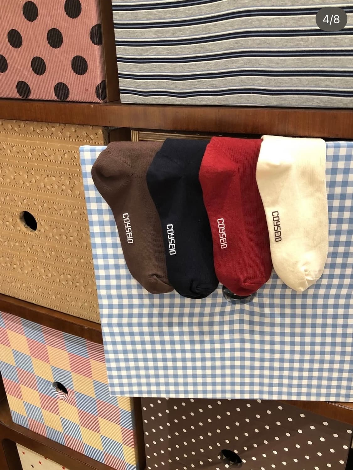 코이세이오 양말 COYSEIO LOGO SOCKS brown 상품이미지2