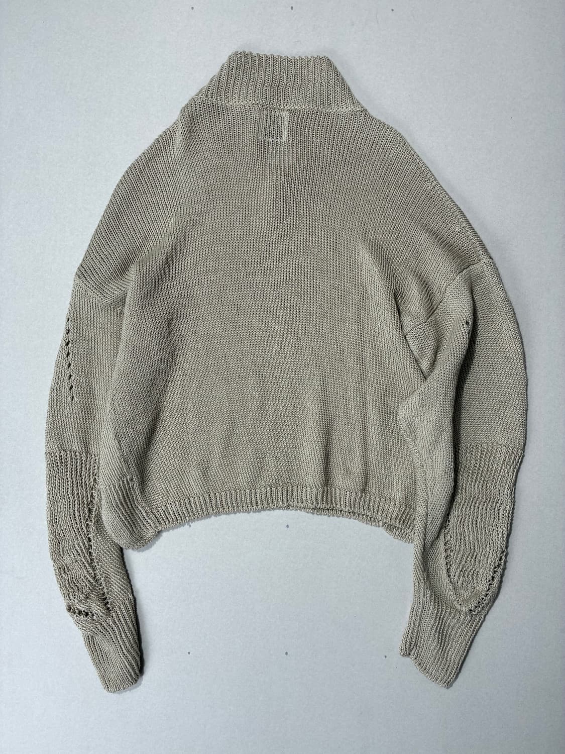 ROA 로아 하이킹 컷아웃 펀칭 디테일 폴로 니트 베이지 M사이즈 상품이미지3