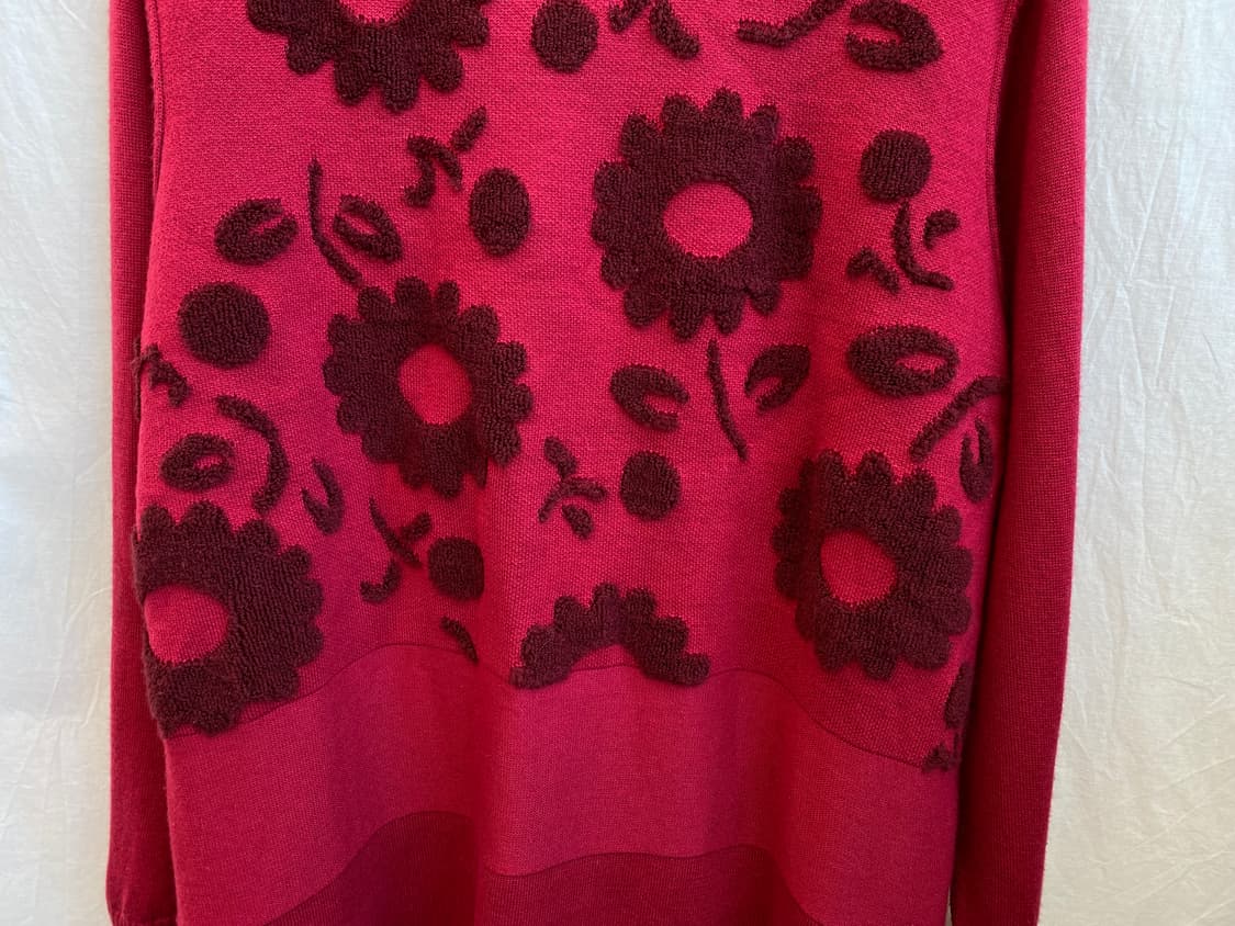 플라워 하이넥 울혼방 니트(L) 상품이미지6