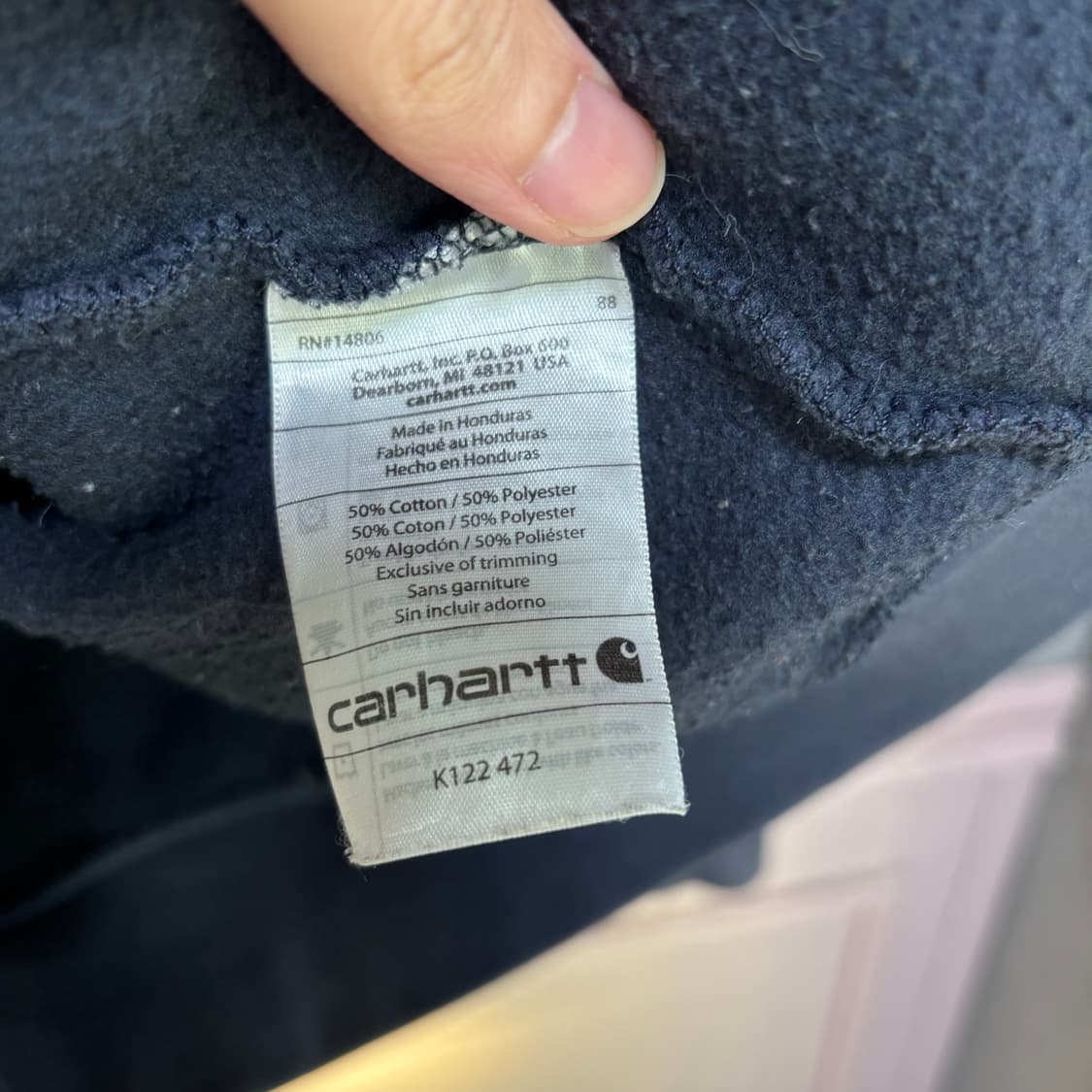 칼하트 미드웨이트 후드집업 네이비 상품이미지3