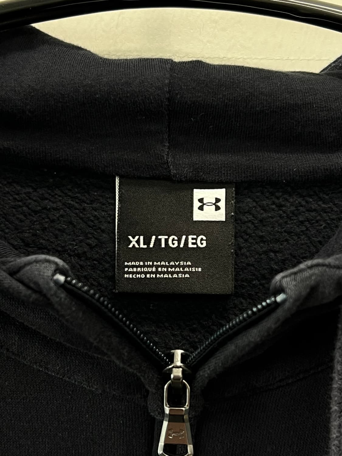 (M) 언더아머 스몰로고 후드집업 블랙 상품이미지4