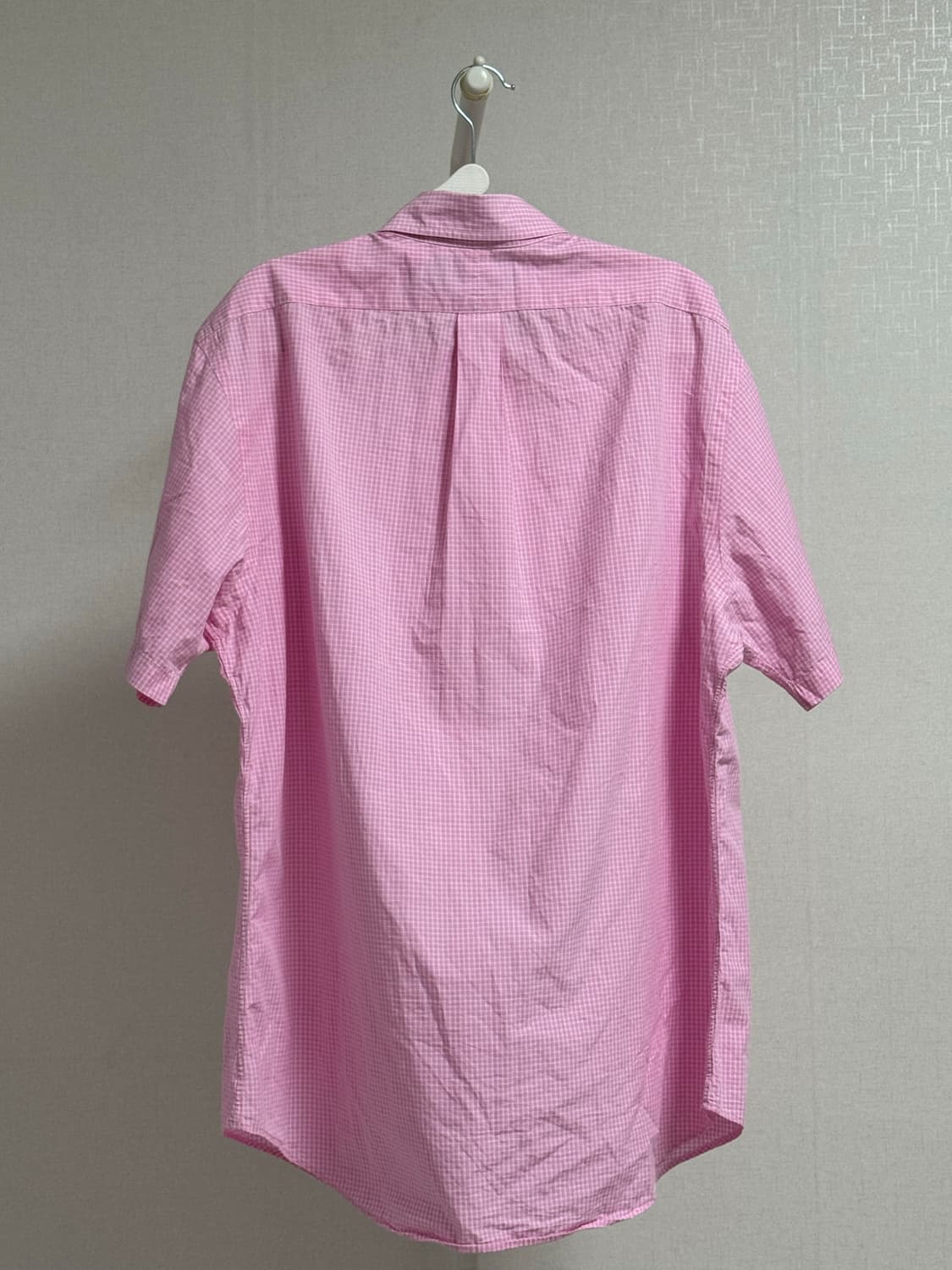 폴로 핑크 깅엄 반팔셔츠 L 상품이미지2