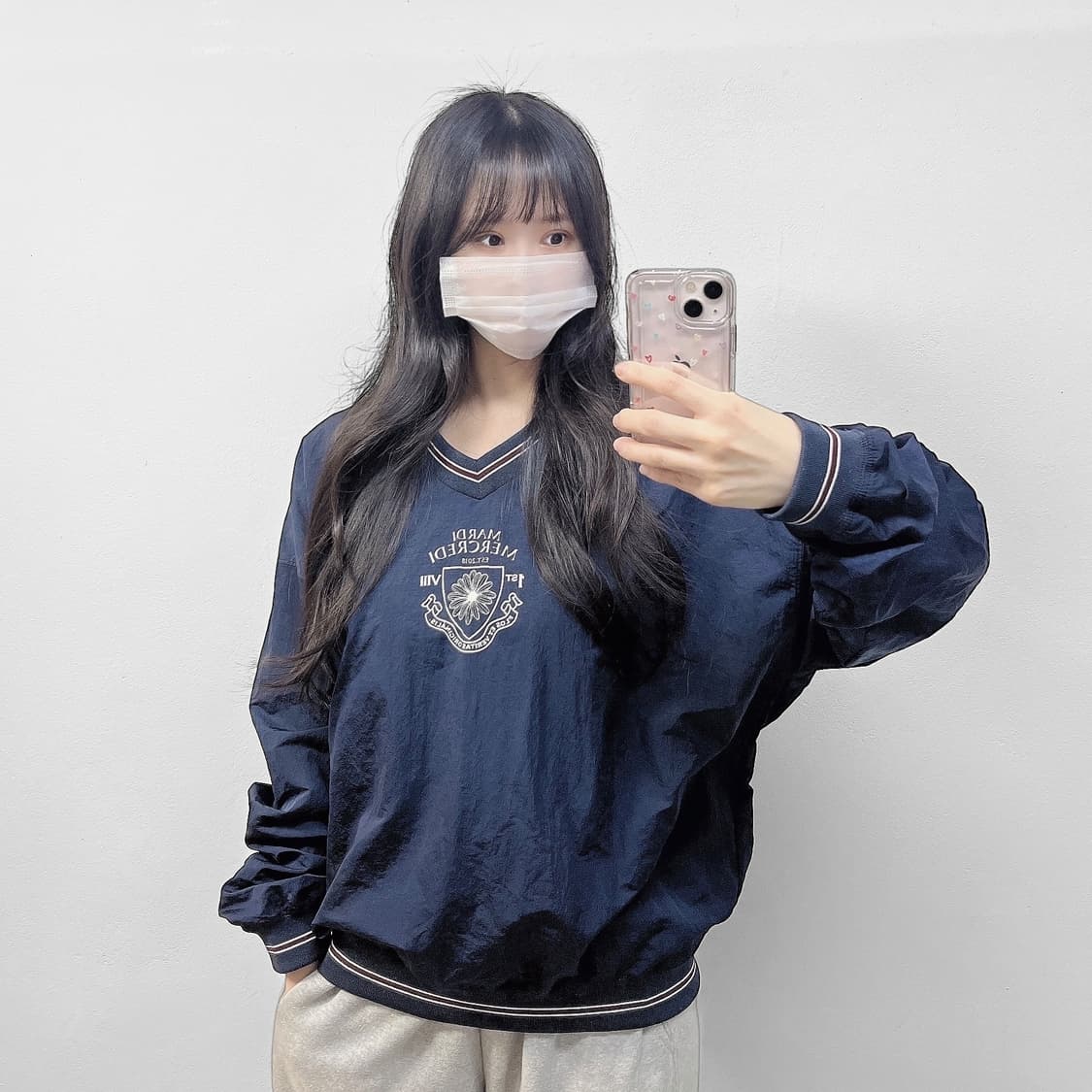 마르디메크르디 웜업 바람막이 자켓 네이비 상품이미지1